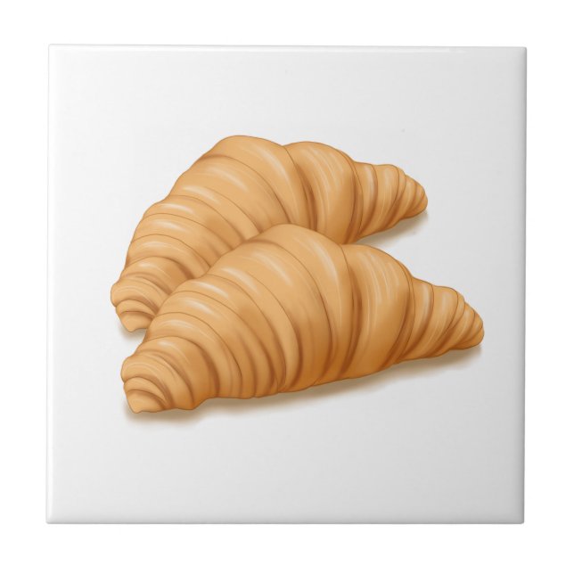 Baked Croissant Kitchen Decor Tile (Front)