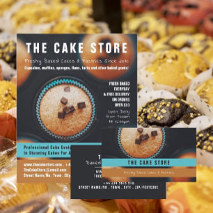 Baked Cupcakes, Cake Maker, Cake Store Business Card