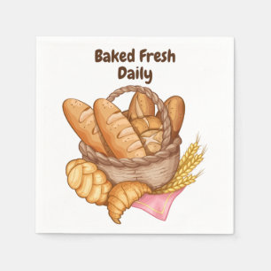 Baked Fresh Daily Bread and Rolls Bakery, Baking Napkin