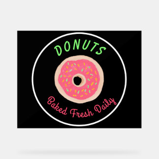Baked Fresh Daily Faux Neon Doughnut Shop Acrylic Sign
