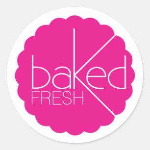 Baked fresh pink food label