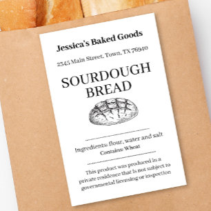 Baked Good Cottage Bakery Product Label ZCB-001