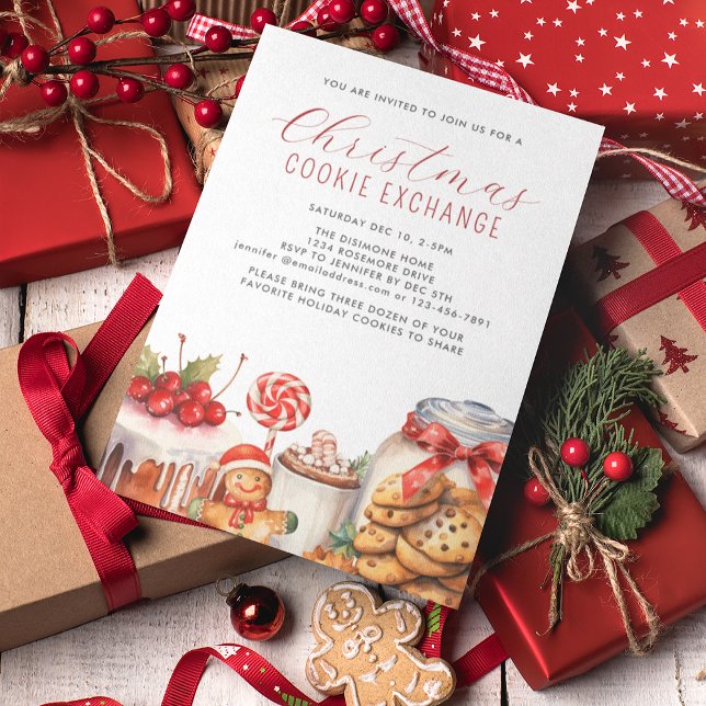 Baked Goods Christmas Cookie Exchange Party Invitation (Creator Uploaded)