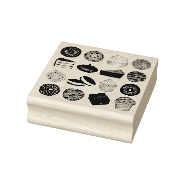 Baked Goods Foodie Muffin Cake Whoopie Pie Cupcake Rubber Stamp (Stamp)