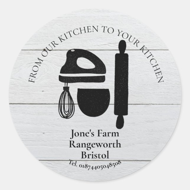 baked goods marketing produce cooking classic round sticker (Front)