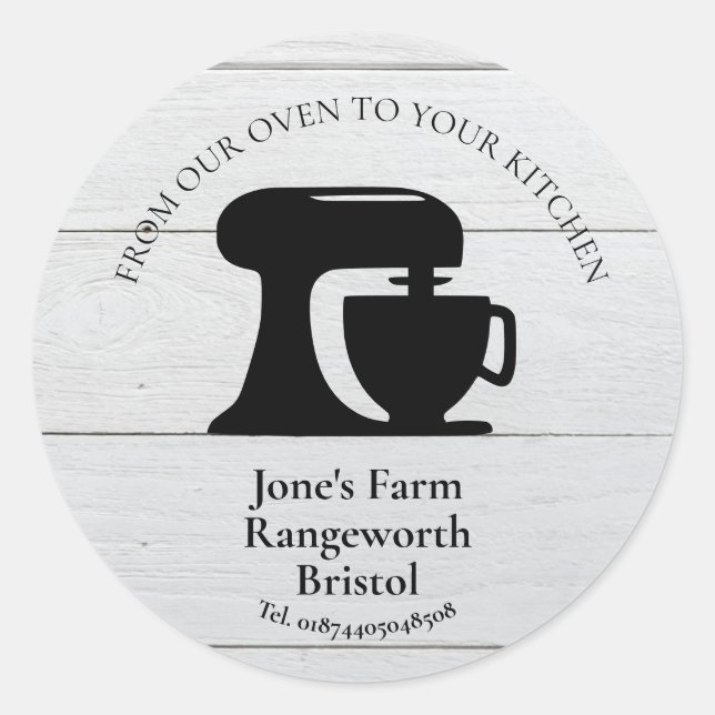 baked goods marketing produce cooking classic round sticker (Front)