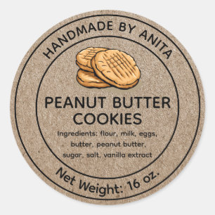 Baked Goods Peanut Butter Cookies Label Kraft