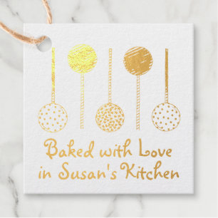 Baked Made with Love Homemade Cake Pops Food Favour Tags