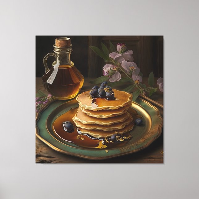 baked pancakes served on a stunnig platter  canvas print (Front)