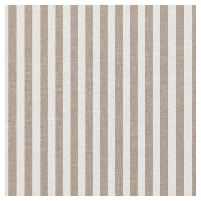 Baked Potato Brown & White Stripes Fabric (Close Up)