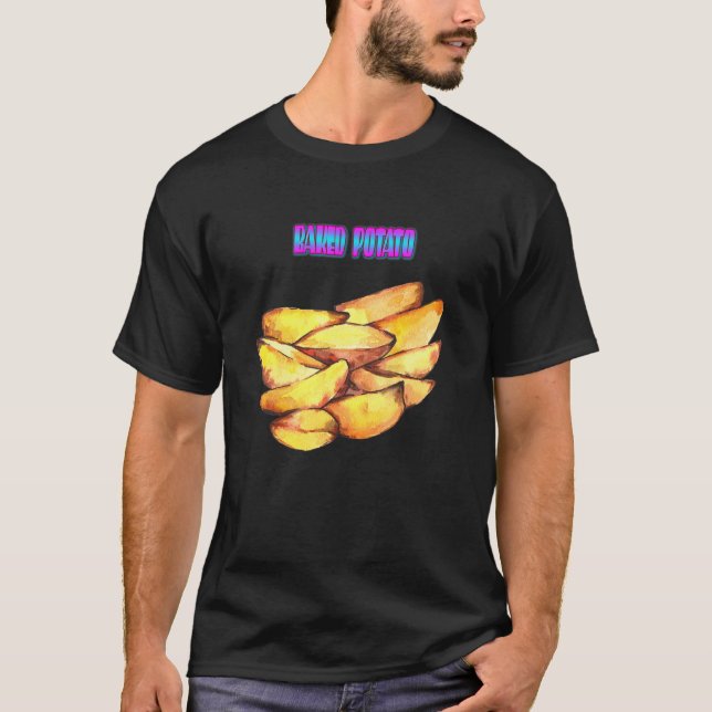 Baked Potato Vegetable Potatoes Funny T-Shirt (Front)