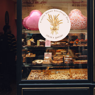 Baked Sourdough Bread │Wheat Bow Window Cling