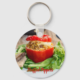 Baked Stuffed Peppers with meat sauce and cheese Key Ring
