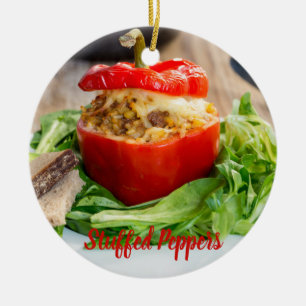 Baked Stuffed Peppers with meat sauce and cheese L Ceramic Tree Decoration