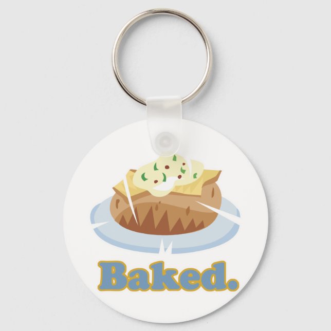 BAKED text baked potato Key Ring (Front)