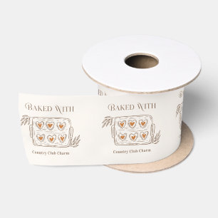 Baked With Country Club Charm Beige Brown Rustic Satin Ribbon
