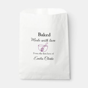 Baked with love bakery business add name texture l favour bags