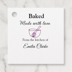 Baked with love bakery business add name texture l favour tags