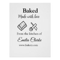 Baked with love bakery business add name texture l
