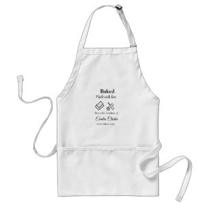 Baked with love bakery business add name texture l standard apron