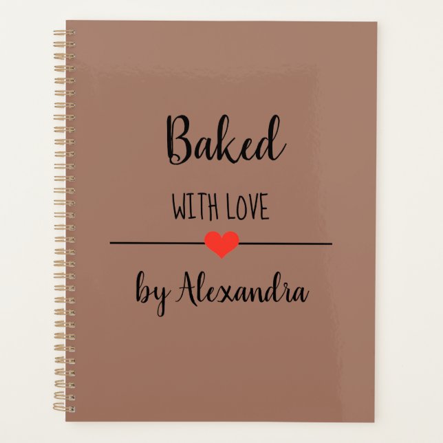 Baked with love brown name recipe    planner (Front)
