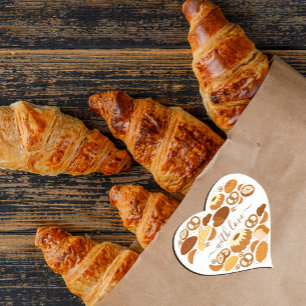 Baked With Love Business Heart Sticker