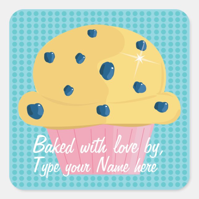 Baked with love by, Personalised Stickers (Front)