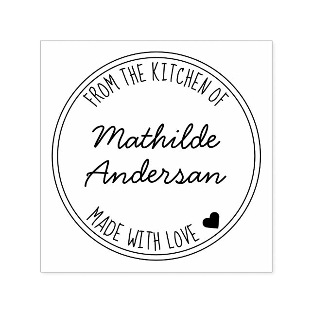 Baked with Love by Script Name Kitchen Self-inking Stamp (Design)