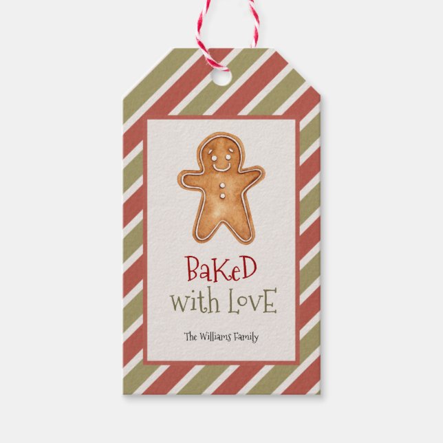 Baked With Love Christmas Gift Tags (Front)