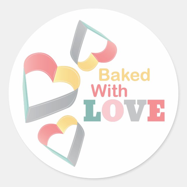 Baked With Love Classic Round Sticker (Front)