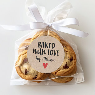 Baked with Love Classic Round Sticker