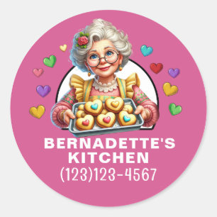 Baked with Love  Classic Round Sticker