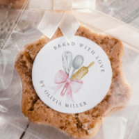 Baked With Love Elegant Pink Bow Personalised