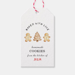 'Baked with Love' Gingerbread Cookieman Gift Tags