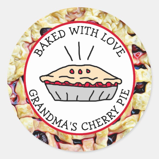 Baked with Love, Grandma's Cherry Pie Gift Labels (Front)