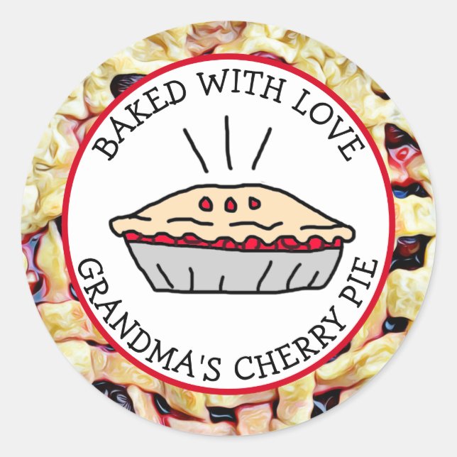 Baked with Love, Grandma's Cherry Pie Gift Labels (Front)