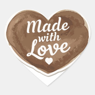 Baked With Love Heart Heart Sticker