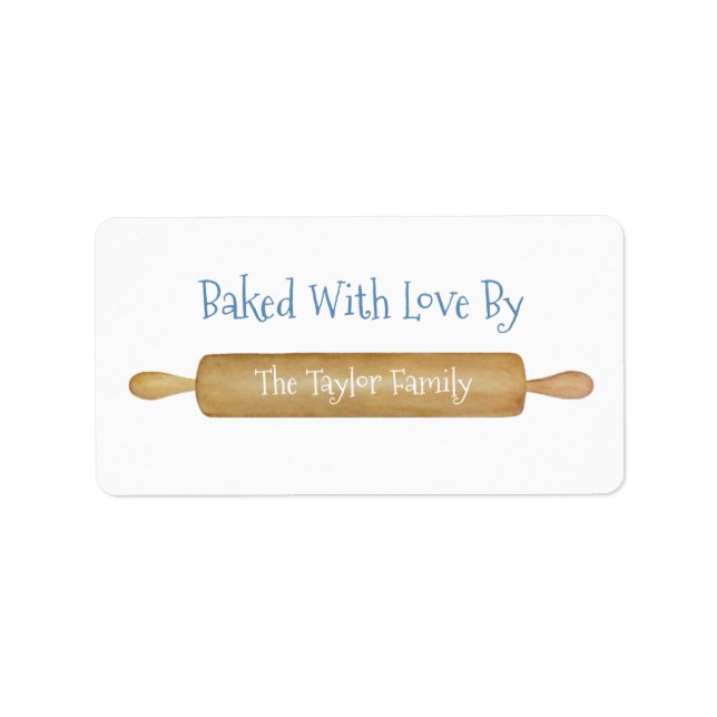 Baked With Love Holiday Cookies Favour Bag Seal Label (Front)