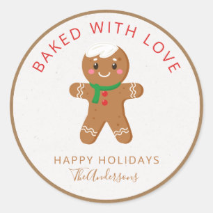Baked With Love Holiday Gingerbread Classic Round Sticker