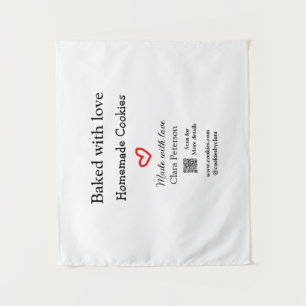 Baked with love home cookies add QR made with love Tapestry