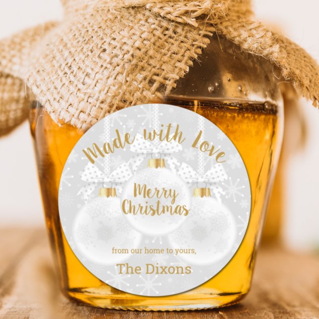 Baked with Love Homemade Christmas Ornaments Food Classic Round Sticker (Creator Uploaded)