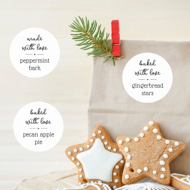 Baked with Love Homemade Food Gift Label Sticker (Creator Uploaded)