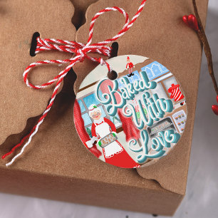Baked With Love Mrs. Claus Cookies Favour Tags