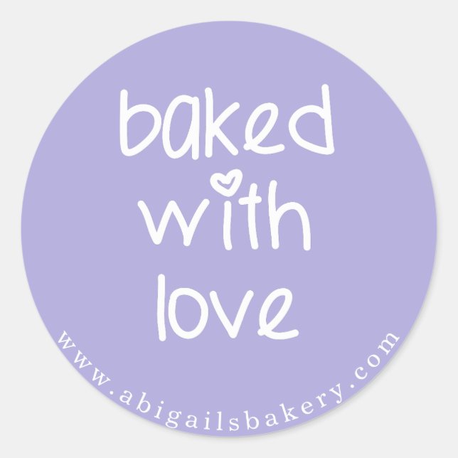 Baked with Love - Personalised Custom Colour Classic Round Sticker (Front)