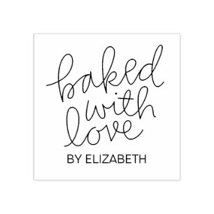 Baked With Love Personalised Rubber Stamp
