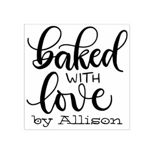 Baked with love - Personalised Rubber Stamp