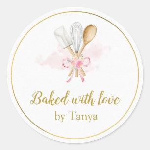 Baked with Love Personalised Stickers