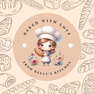 Baked With Love Small Business Bakery Sticker