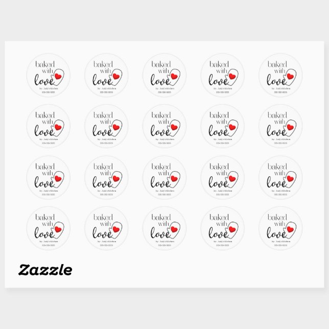 Baked with Love Sticker (Sheet)