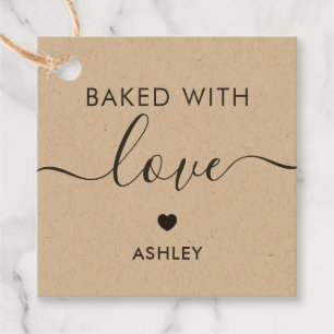 Baked With Love Tag, Homemade Gift Tag, Kraft Favour Tags